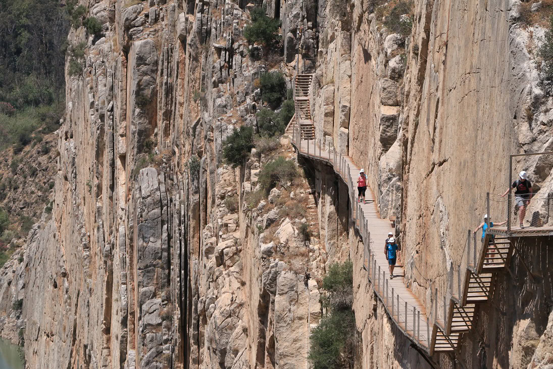 Stary Caminito del Rey można zobaczyć poniżej z nowego Caminito del Rey
